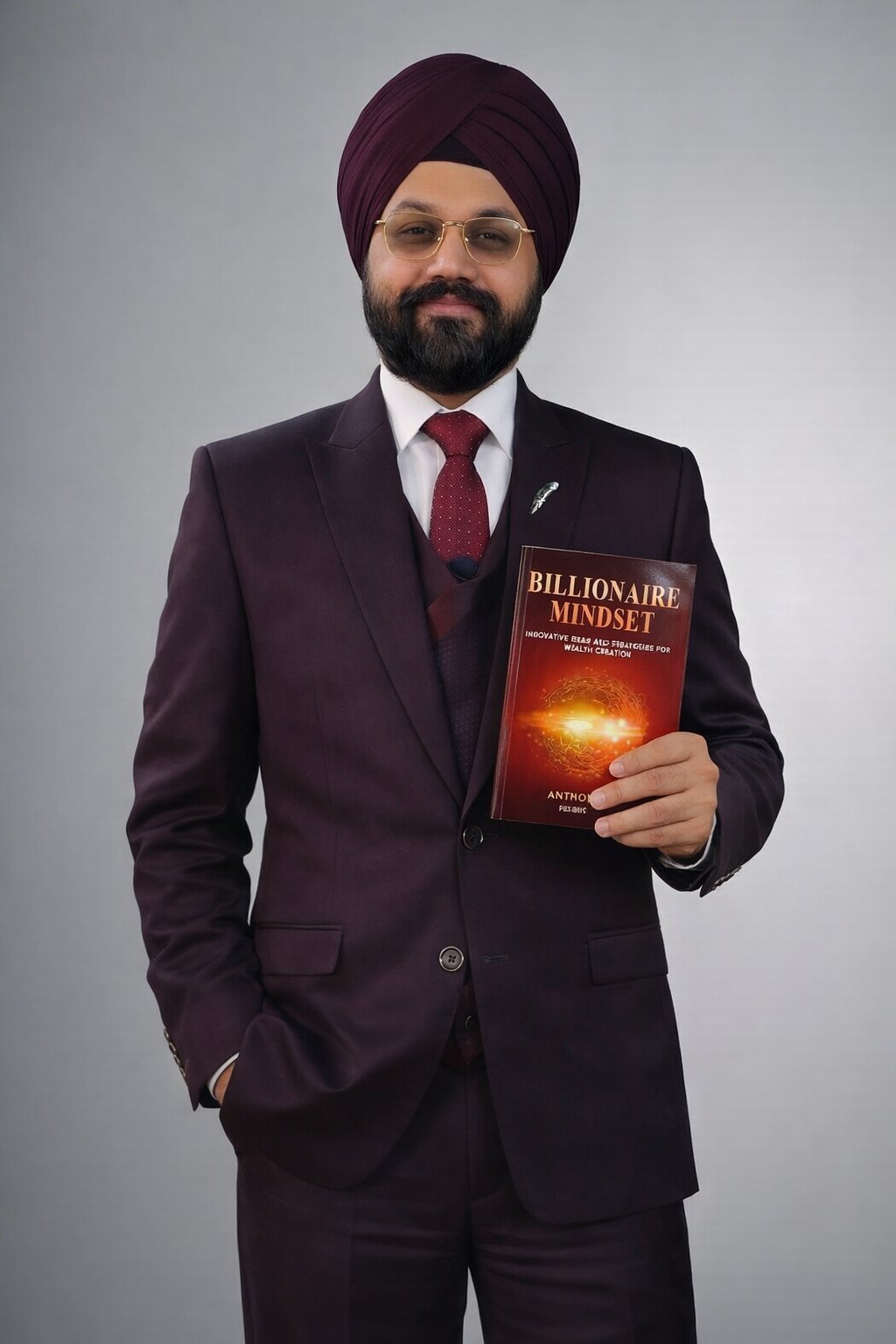 Ravinder Singh with The Billionaire Mindset book